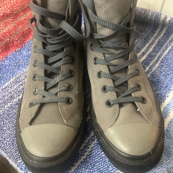 Gray Converse All Star/Chuck Taylor High Tops - Picture 2 of 16